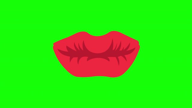 Red Lips Kiss Symbol Illustration &ndash; Love, Romance and Beauty Concept