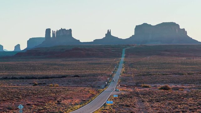 Sunset Over Monument Valley Buttes from Forest Gump Point Time-lapse