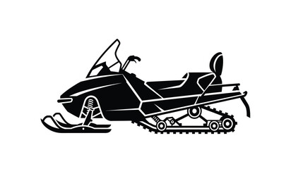 Obraz premium Black and white illustration of a snowmobile