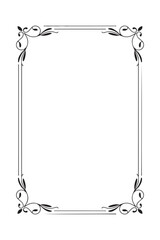 Ornate black and white decorative frame with floral corner embellishments