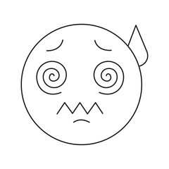 Obraz premium Zigzag Mouth Dizzy Face Vector Line Work for Weakness and Fainting Healthcare Graphics