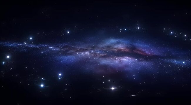 Vibrant and breathtaking celestial panorama showcasing a majestic spiral galaxy in deep space