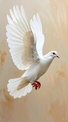 Obraz premium Dove in Flight - A Symbol of Peace and Grace.