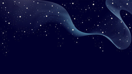 Fototapeta premium Dark Blue Space Background Wallpaper Decorated With Sparkling Stars