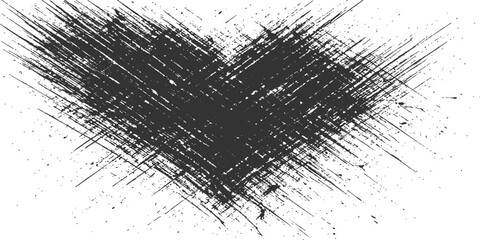 Abstract a striking abstract design, rendered in textured brushstrokes, the image is composed entirely of expressive marks and textures that are suggestive of the heart. © FANUSH