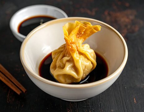 Delicious Crab Rangoon with Soy Sauce - A Culinary Delight.