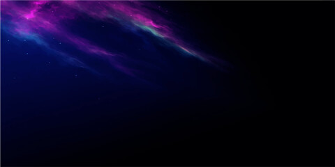 Abstract an interstellar scene unfolds, with streams of vibrant cosmic dust and gas, painted in shades of violet and aquamarine, against a deep indigo backdrop. © FANUSH