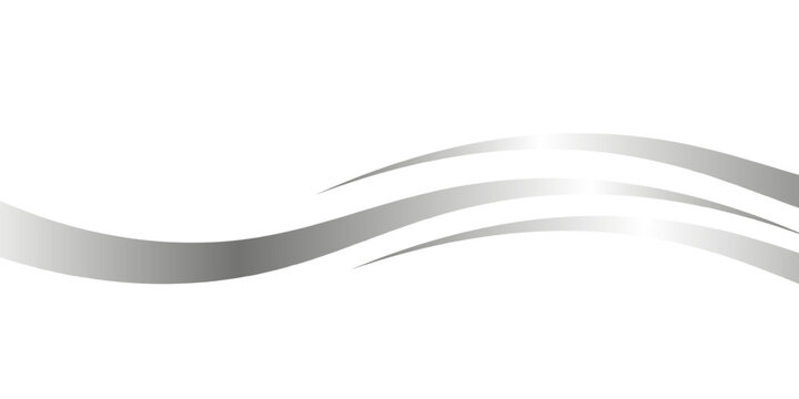 Flowing waves and swooshes with silver gradient for a luxurious border or footer on a certificate, banner