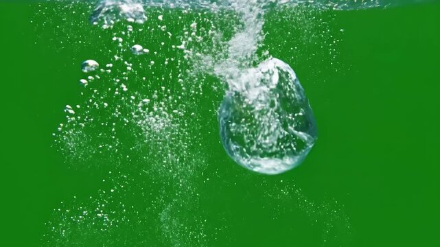 Green Screen water bubbles filled carbon dioxide and float upwards 4k 3d loop animation soda ocean air sea aqua bath soap liquid underwater drops drink splashes fizz waterdrop scene 2 with distortion