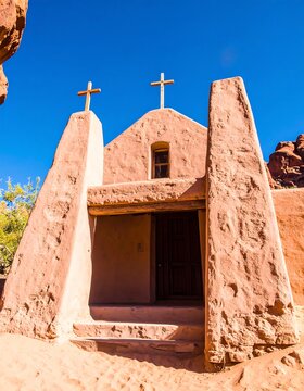 El Santuario de Chimayo - A Historic Church in New Mexico.
