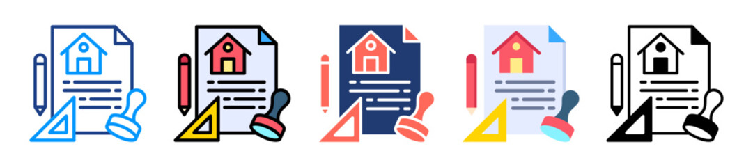 Project Approval Icon Sheet Multiple Style Collection 