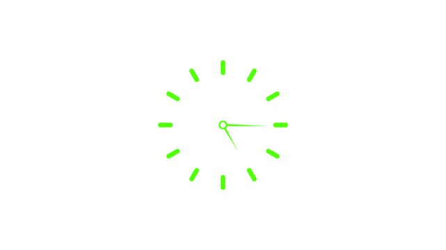 Clock spinning, watch animation on transparent background with alpha channel.transparent background 4k visuals