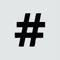 Fototapeta premium Large black hashtag symbol on light gray background