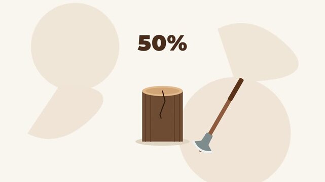Abstract Animation of Log Splitting with Progress Percentages
