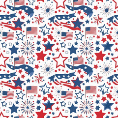 Fototapeta premium Stylized line art illustration of a patriotic symbol for national remembrance, featuring a flag design with stars and stripes, representing unity and commemoration for freedom and sacrifice