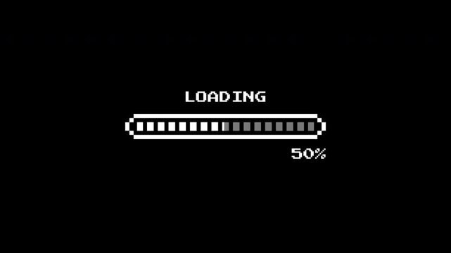 White Pixelated Segmented Status Indicator with Percentage Counter 0-100%