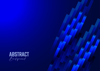 Fototapeta premium Abstract Blue Geometric Shapes Background with Gradient, Futuristic Data Flow Vector Illustration