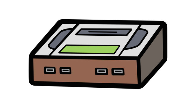 Retro Gaming Console with Green Screen