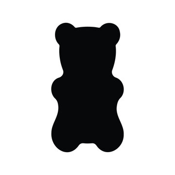 Gummy bear silhouette icon vector flat design.