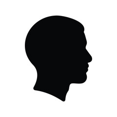 Human head silhouette icon vector flat design.