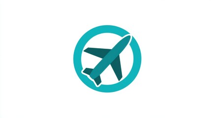 A minimal cancellation icon overlays an airplane symbol, clearly showing the flight cancellation theme on a white background.
