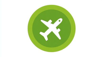 Obraz premium icon features a cancellation symbol over an airplane on a white background with plenty of copy space for text or graphics.