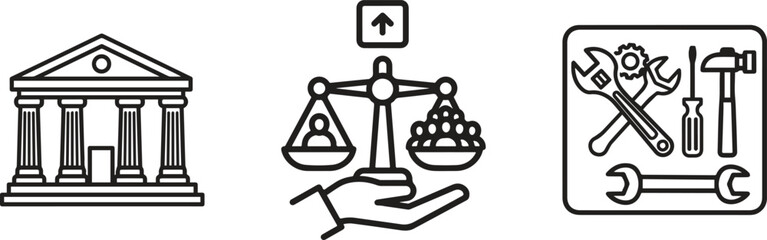 Government Policy and Public Service Icons