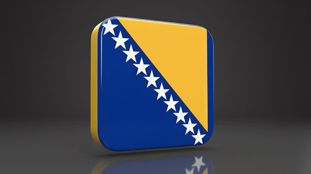 Bosnia and Herzegovina flag on a rounded square object