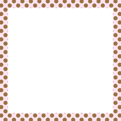 Obraz premium Pink square frame with brown polka dot pattern for card print, polaroid photo, ad template, poster, book cover, notepad, sticky note, memo, banner, border, postcard, standee, paper design, decoration