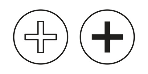 Plus icon. set of web icons on white background