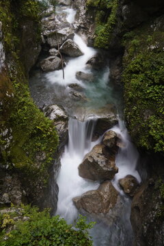 Long exposure of waterfall in Slovenia 