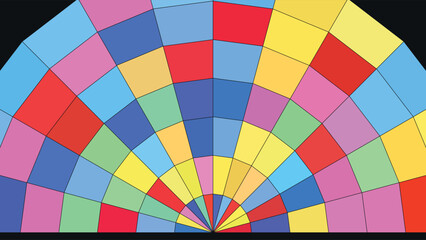 Fototapeta premium Stained Glass - Mosaic and tessellation art design featuring vibrant geometric patterns in bold colors, symmetrical composition, digital design style