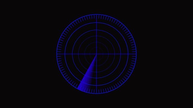 abstract blue and black background rader with rays technology in world.