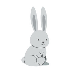 A sitting Easter bunny with long ears