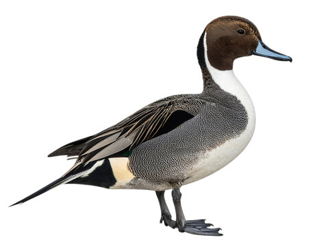 Male Northern Pintail Duck with Brown Head and Gray Body... isolated on a transparent background
