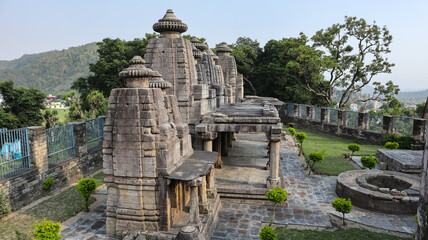 Ancient stone temples of Dwarahat Temple Complex built during the Katyuri dynasty in Kumaon region of Uttarakhand, India