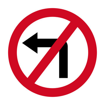 no left turn sign image