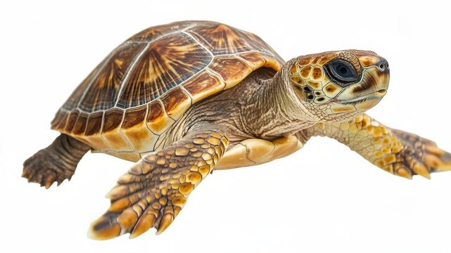 Sea Turtle Isolated on White Background