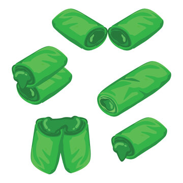 Set Of Risol Matcha Vector Illustration