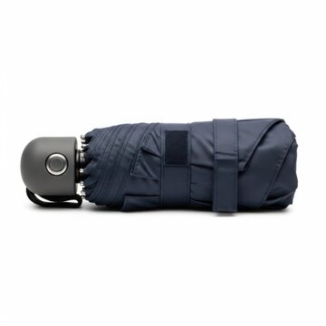 Navy blue compact automatic umbrella closed