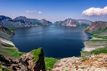 Summer scenery of Changbai Mountain Tianchi Lake in Baishan City, Jilin Province, China © xiaowei