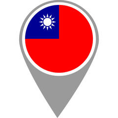 Fototapeta premium Taiwan flag location pin, Taiwan flag on location pin, Taiwan map pointer in high quality