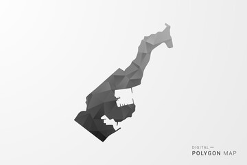 Naklejka premium Monaco Map - Black Polygon Style Vector Illustration with Low Poly Geometric Design, Clean Silhouette Isolated on White Background.