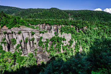 Scenery of the Yalu River Grand Canyon in Changbai Mountain, Baishan City, Jilin Province, China © xiaowei