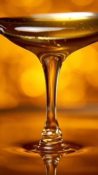 Honey Dripping Slow Motion Macro Golden Syrup