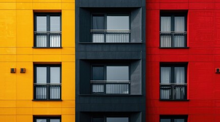 Obraz premium A building facade, Modern apartment building exterior