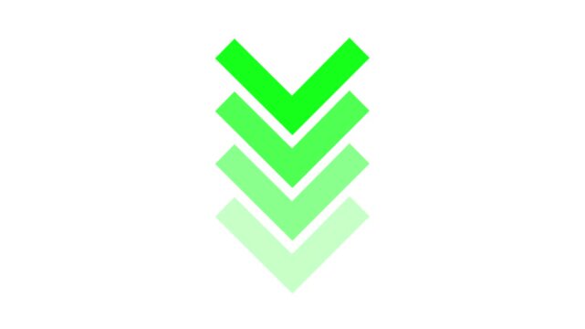 Animated arrows for the overlay video layer swipe down animation. suitable for business, investment, Arrow icon concept arrows up to down.4k video