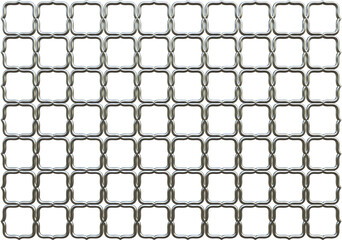 Luxury silver moroccan quatrefoil geometric ornament pattern isolated 3D render