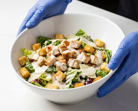 Salade c&eacute;sar pr&eacute;paration