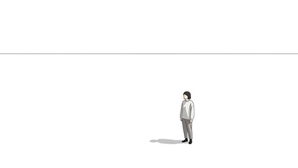 Obraz premium Businessman standing alone in empty space.